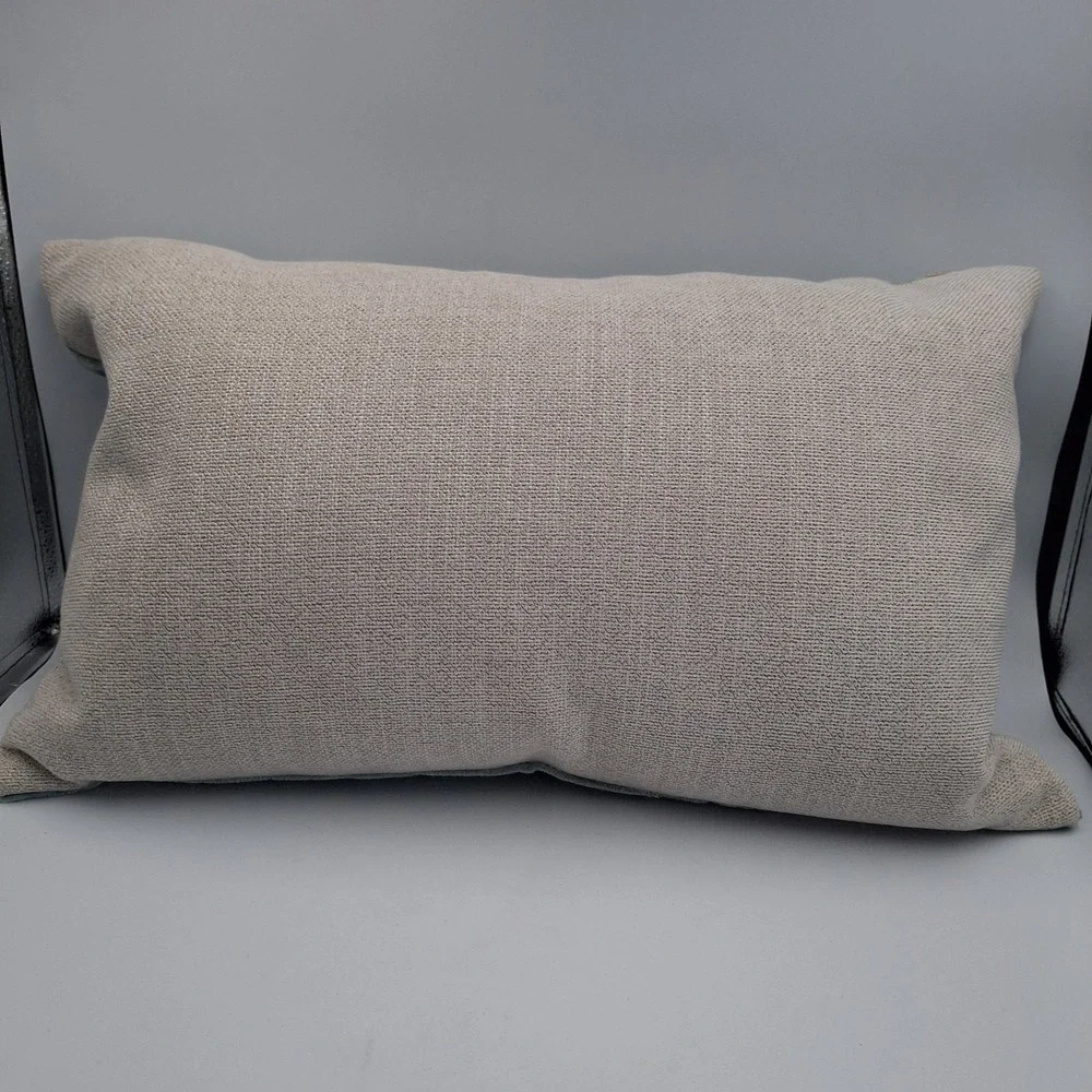 FLOOF Lumbar Pillow 15x24 Velvet Sage Green Geometric Dot Textured Feather Down